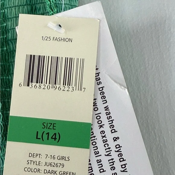 Guess Green Tiered Tie-Dye Maxi Dress with Smocked Bodice - Picture 6 of 6